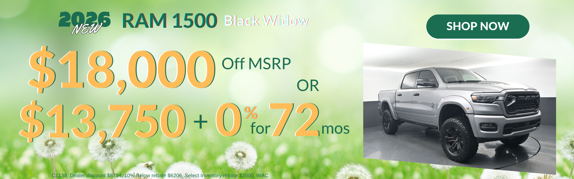 $18,000 off Ram 1500 Black Widow