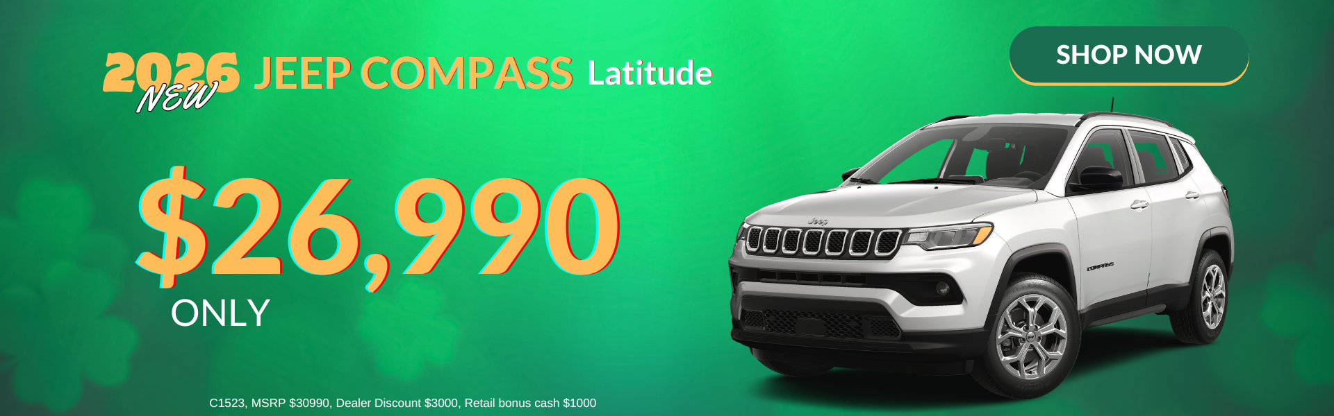 Jeep Compass for only $26,990