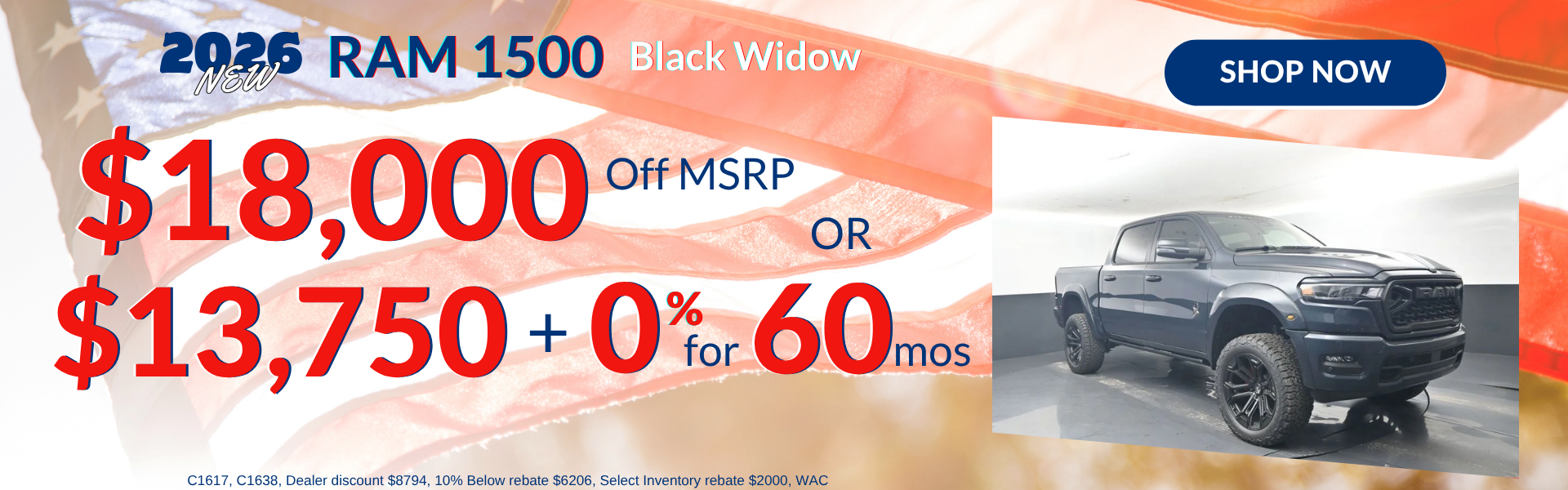 $18,000 off Ram 1500 Black Widow
